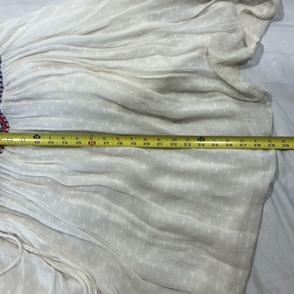 Zara Embroidered and Embellished Boho Sheer Tunic Top Size Small - Picture 8 of 8